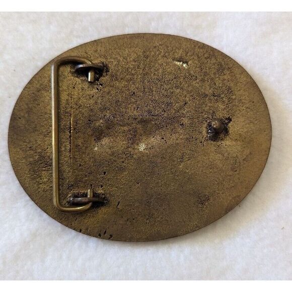 Vintage MVR Property Owners Assoc Elko, Nevada Belt Buckle Horse Rodeo Gold - Picture 2 of 2